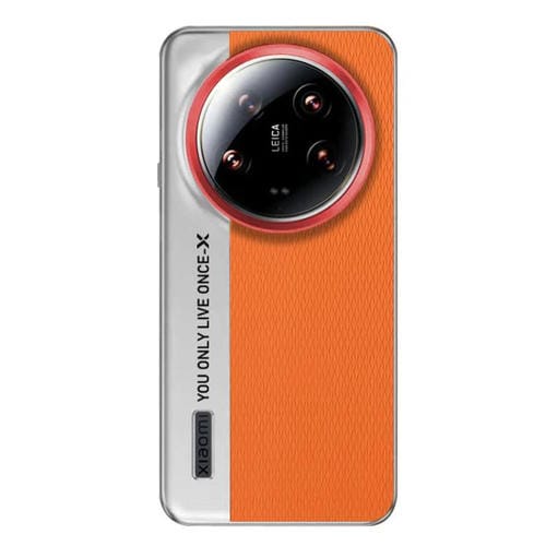 Funda de cuero con textura de diamante para Xiaomi 14 Ultra Camera Design PC (naranja)