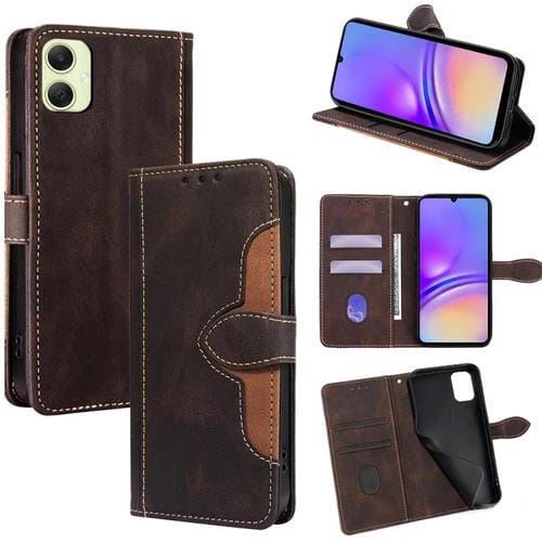 Funda de cuero con hebilla magnética y tacto suave para Samsung Galaxy A05 4G (marrón)