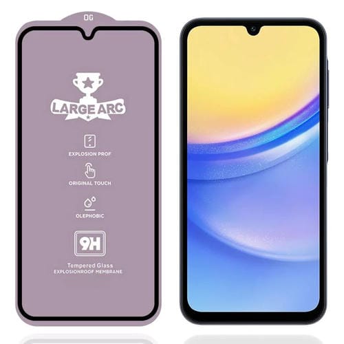 Película de vidrio templado de arco grande de aluminio de 0,4 mm de alto para Samsung Galaxy A15 4G 9H