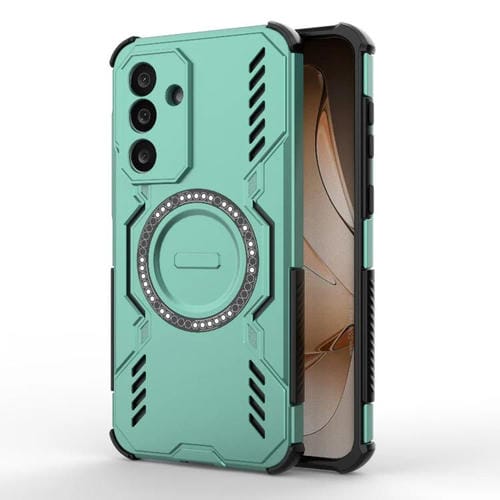 Funda con anillo magnético MagSafe y mariposa para Samsung Galaxy M56 5G, a prueba de golpes (verde claro)