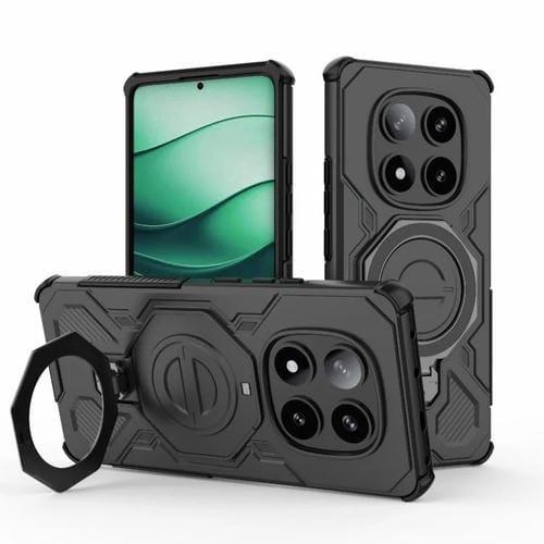 Funda magnética de TPU y PC MagSafe de color sólido para Redmi Note 14 Pro 5G J-20 (negro)