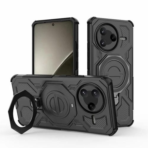 Funda magnética de TPU y PC MagSafe de color sólido para Redmi K80 J-20 (negra)