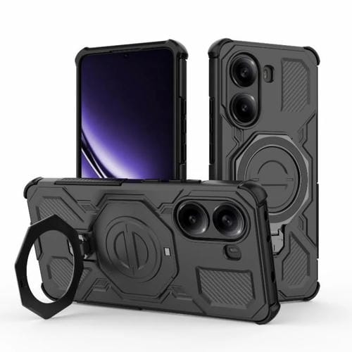 Funda magnética de TPU y PC MagSafe de color sólido para Redmi Turbo 4 5G J-20 (negra)