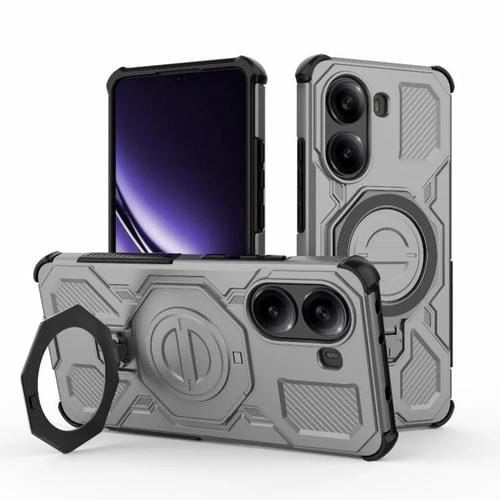 Funda magnética de TPU y PC MagSafe de color sólido para Redmi Turbo 4 5G J-20 (gris)