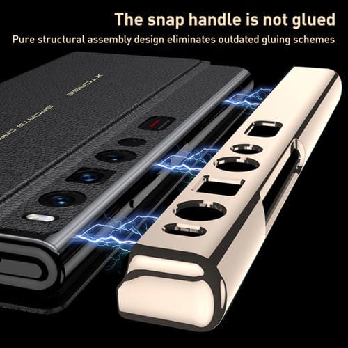 Funda plegable de cuero liso galvanizado GKK para Huawei Mate Xs 2 (roja)