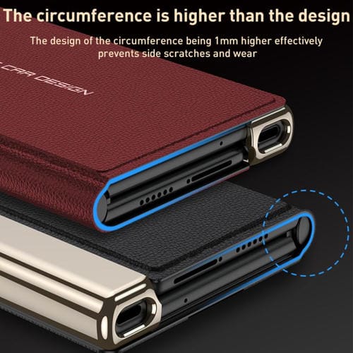 Funda plegable de cuero liso galvanizado GKK para Huawei Mate Xs 2 (negro)