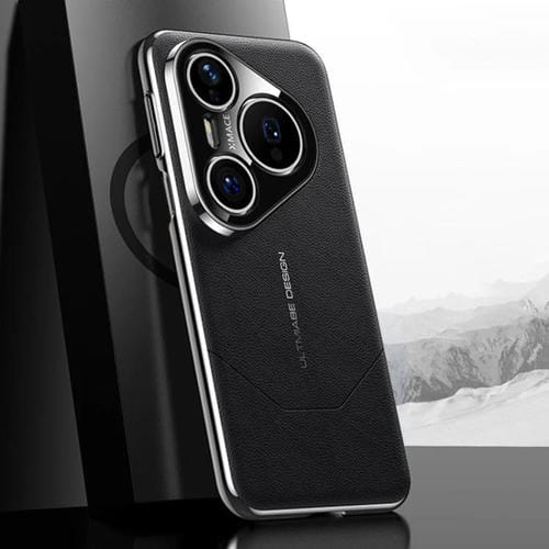 Funda para Huawei Pura 80 Pro Ultra 5G con diseño de imitación galvanizada premium (negra)