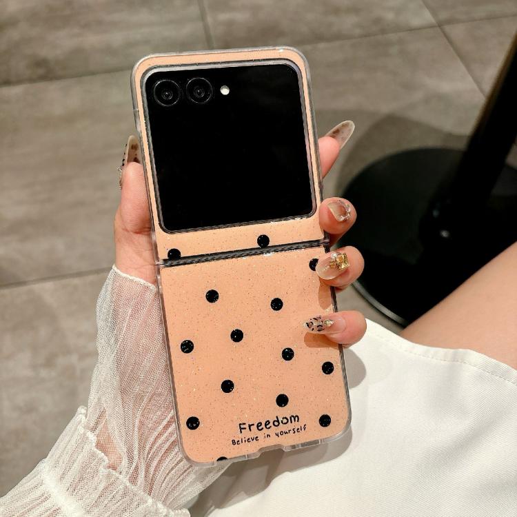 Funda con diseño de puntos brillantes para Motorola Razr 60/Razr 50 (dorada)