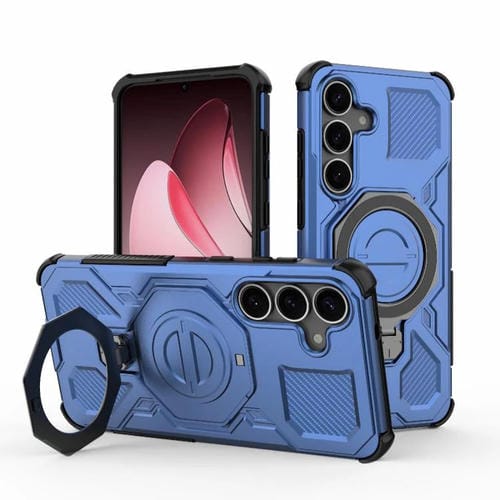 Funda magnética de TPU y PC MagSafe de color sólido para Samsung Galaxy S25+ 5G J-20 (azul)