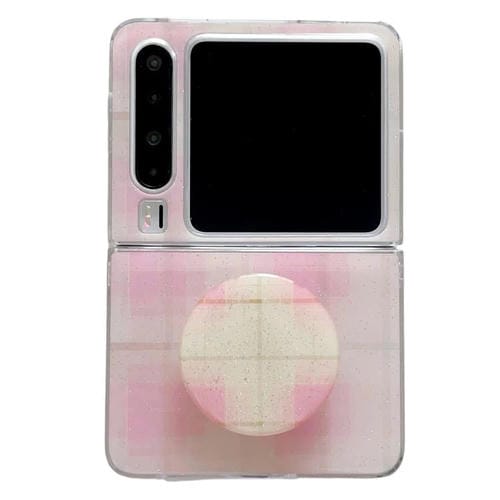 Funda con soporte para Huawei Pura X con diseño de puntos brillantes (rosa)