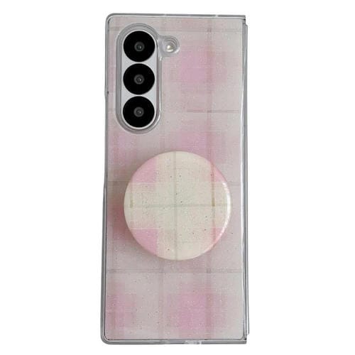 Funda para Samsung Galaxy Z Fold5 con diseño de puntos brillantes y soporte (rosa)