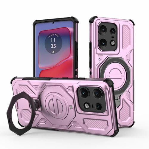 Funda magnética de TPU y PC MagSafe para Motorola Edge 50 Pro 5G Global J-20 (color sólido, rosa)