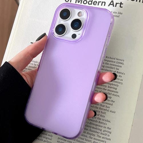 Funda de TPU transparente y cómoda para iPhone 15 Pro Max (morada)