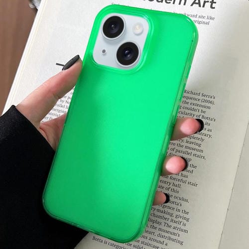 Funda de TPU transparente y cómoda para iPhone 15 Plus (verde)