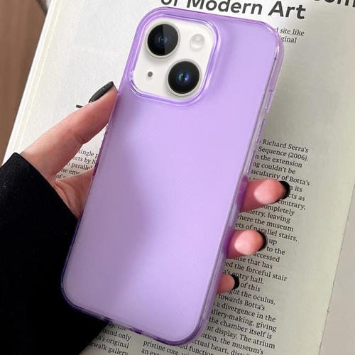 Funda de TPU transparente y cómoda para iPhone 14 Plus (morada)