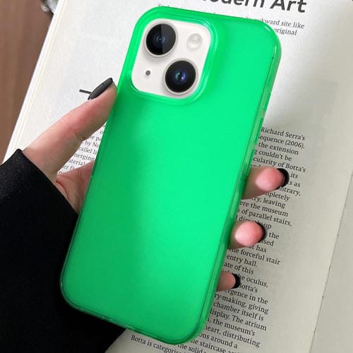 Funda de TPU transparente y cómoda para iPhone 14 Plus (verde)