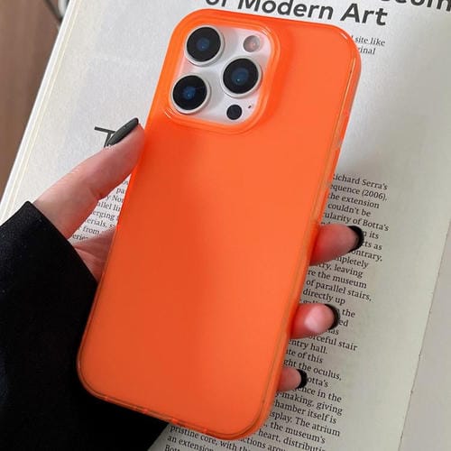 Funda de TPU transparente y cómoda para iPhone 13 Pro (naranja)