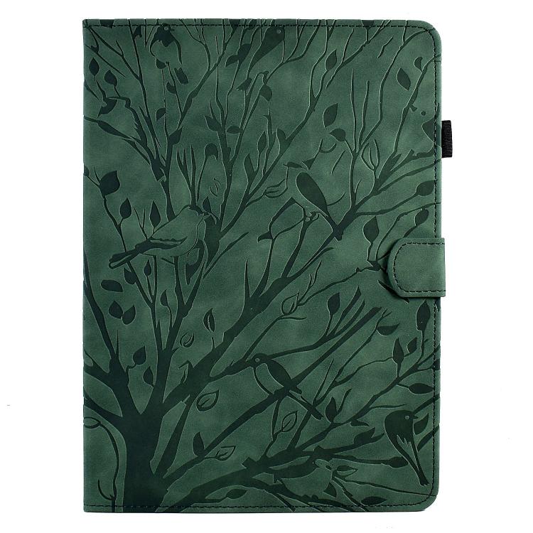 Funda de cuero con relieve "Árbol de la Fortuna" para Xiaomi Redmi Pad 2 (verde)