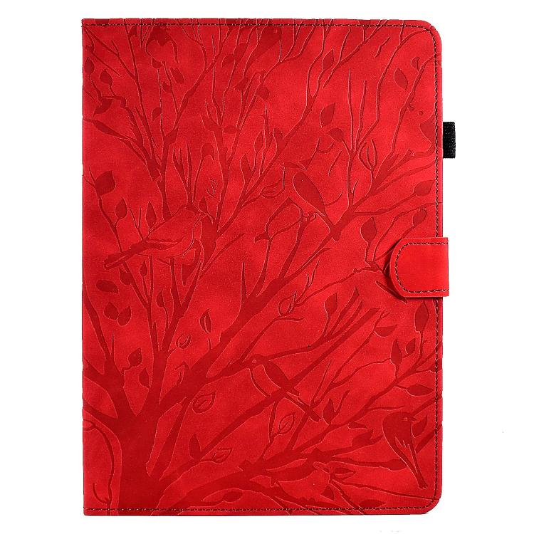 Funda de cuero con relieve "Fortune Tree" para Xiaomi Redmi Pad 2 (roja)
