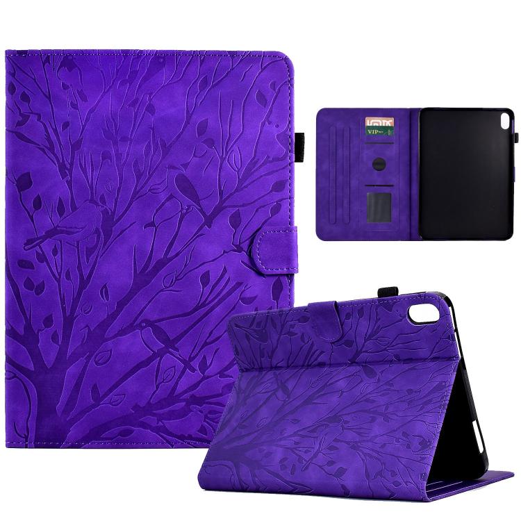 Funda de cuero con relieve "Fortune Tree" para Xiaomi Redmi Pad 2 (morado)
