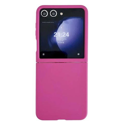 Funda de PC con ventana grande y tacto suave para Samsung Galaxy Z Flip5 (rojo rosa)