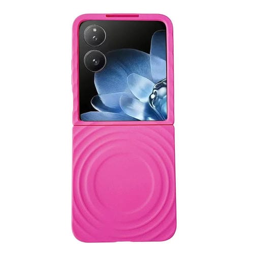 Funda para Xiaomi Mix Flip Wave Texture MagSafe con tacto suave (rosa y rojo)