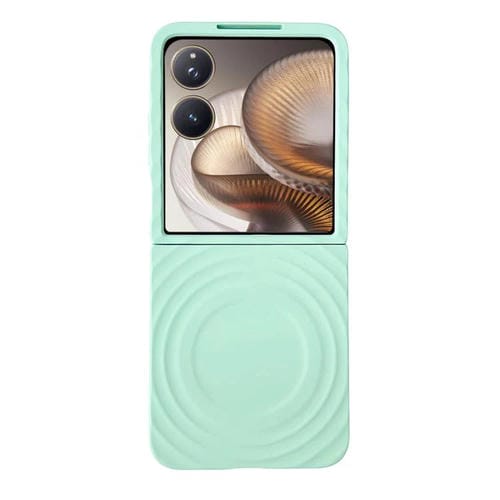 Funda de PC con textura ondulada MagSafe para Xiaomi Mix Flip 2 (verde menta)