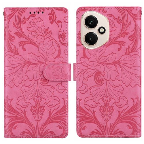 Funda de cuero con estampado floral en relieve para Honor 400 Global (156,5 mm) (rosa)