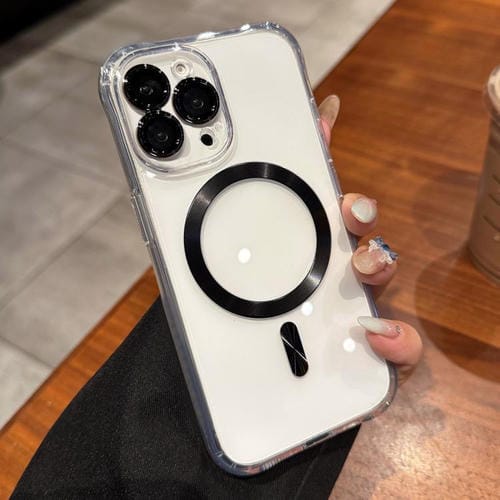 Funda de acrílico transparente MagSafe para iPhone 14 Pro (negra)