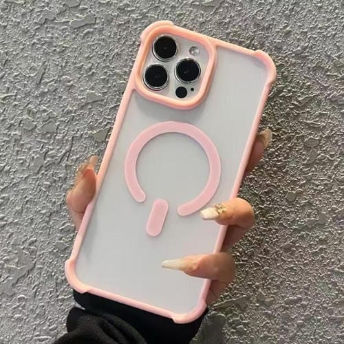 Funda MagSafe semitransparente con tacto esmerilado para iPhone 13 Pro (rosa)