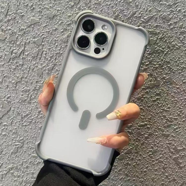 Funda MagSafe semitransparente con tacto esmerilado para iPhone 16 Pro (gris)