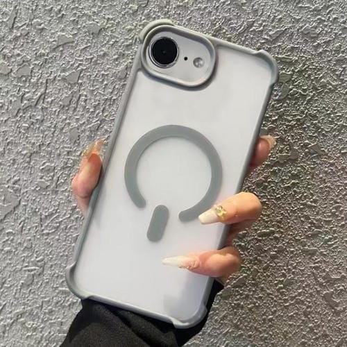 Funda MagSafe semitransparente con tacto esmerilado para iPhone 16e (gris)