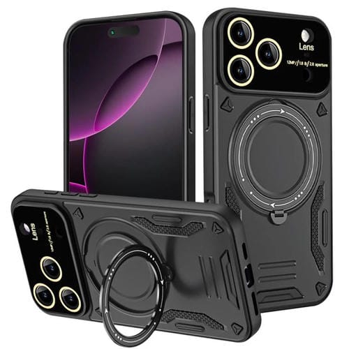 Funda con soporte MagSafe para iPhone 17 Pro Max con ventana grande (negra)