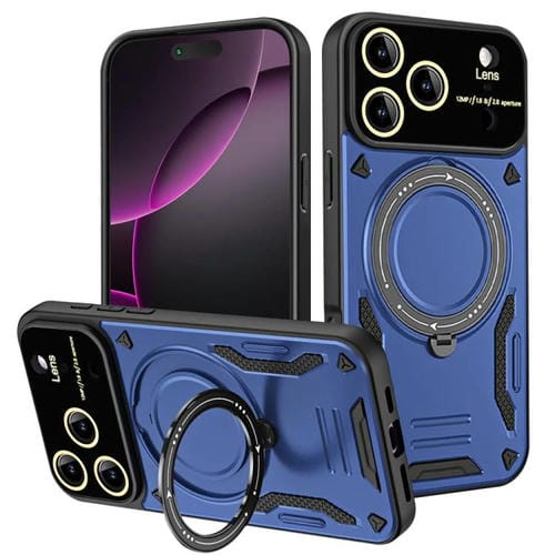 Funda con soporte MagSafe y ventana grande para iPhone 17 Pro Max (azul)