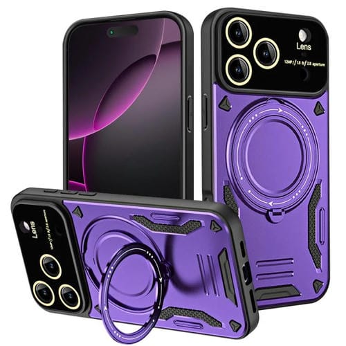 Funda con soporte MagSafe y ventana grande para iPhone 17 Pro Max (morado)