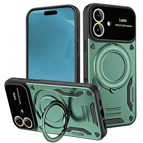 Funda con soporte MagSafe para iPhone 17 con ventana grande (verde)