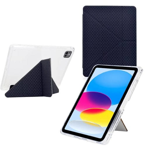 Funda de cuero inteligente con textura piramidal y pliegue en Y para iPad Air 11 (2024/2025) (negro)