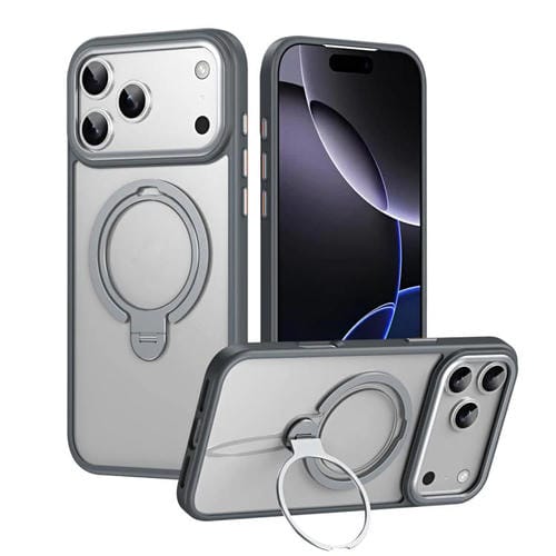 Funda magnética MagSafe de doble anillo para iPhone 17 Pro Max (gris mate)
