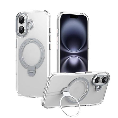 Funda magnética con doble anillo MagSafe para iPhone 17 (transparente)