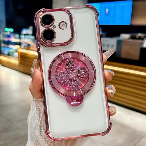 Funda con soporte para peonza para iPhone 16 Plus (rosa)