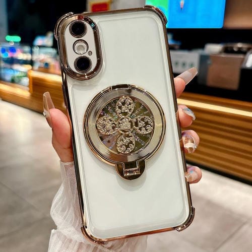 Funda con soporte para peonza para iPhone XS/X (dorado desierto)