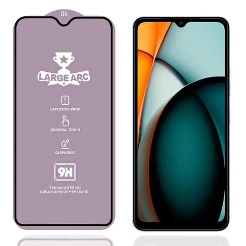 Película de vidrio templado de arco grande de aluminio de alta resistencia 9H de 0,4 mm para Xiaomi Redmi A3 4G