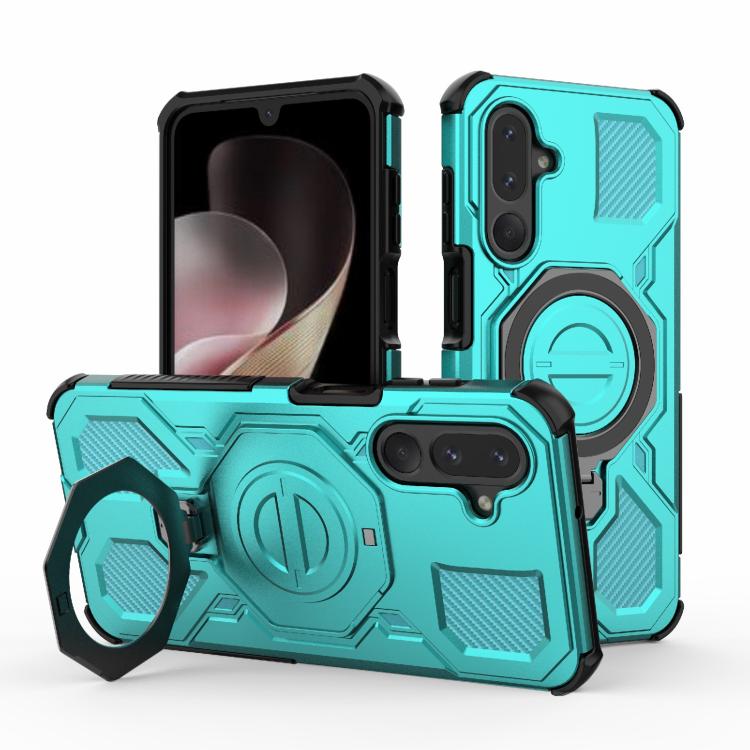 Funda magnética de TPU y PC MagSafe para Samsung Galaxy M36 5G India J-20 (color sólido, azul lago)