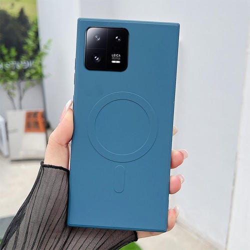 Funda magnética MagSafe de silicona líquida de color sólido para Xiaomi 13 (azul rey)