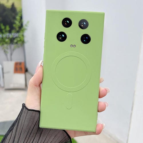 Funda magnética de silicona líquida MagSafe para Xiaomi 14 (verde matcha)