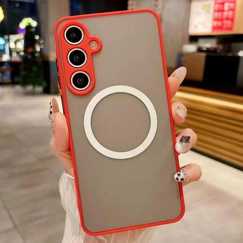 Funda MagSafe con diseño de ojo de águila y tacto suave para Samsung Galaxy A15 4G/5G (roja)