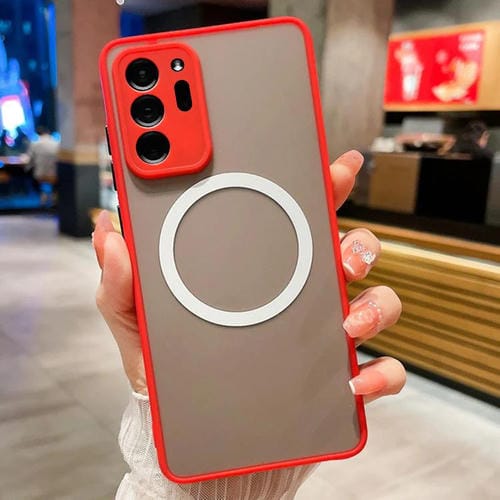 Funda MagSafe con diseño de ojo de águila y textura de piel para Samsung Galaxy Note20 Ultra 4G/5G (roja)