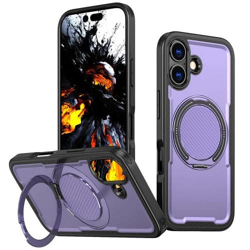 Funda metálica MagSafe con rotación de 360 grados para iPhone 17 (morada)