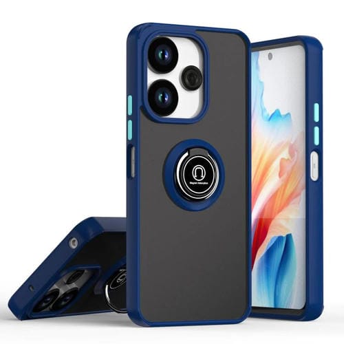 Funda de TPU + PC con anillo para Redmi 13 4G / Note 13R 5G Q Shadow 1 Series (azul real)