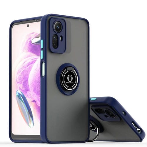 Funda de TPU + PC con anillo para Redmi Note 12 Turbo / Poco F5 Q Shadow 1 Series (azul real)